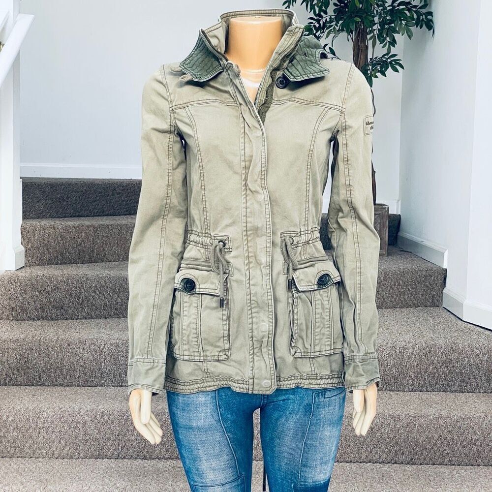 NWT Abercrombie Rare Vintage S Army Green Hooded Parka Utility Hooded Jacket
